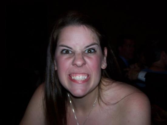 My sister Amelia making a crazy face